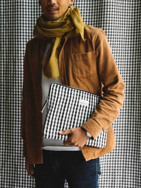 Custodia per laptop in cotone vichy per la vendita all'ingrosso da parte di Gabrielle Paris