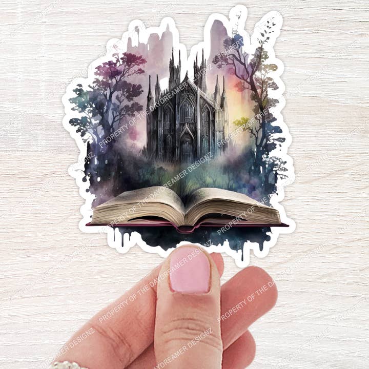 Dark Academia Book Aesthetic Sticker for wholesale by The Daydreamer Designz