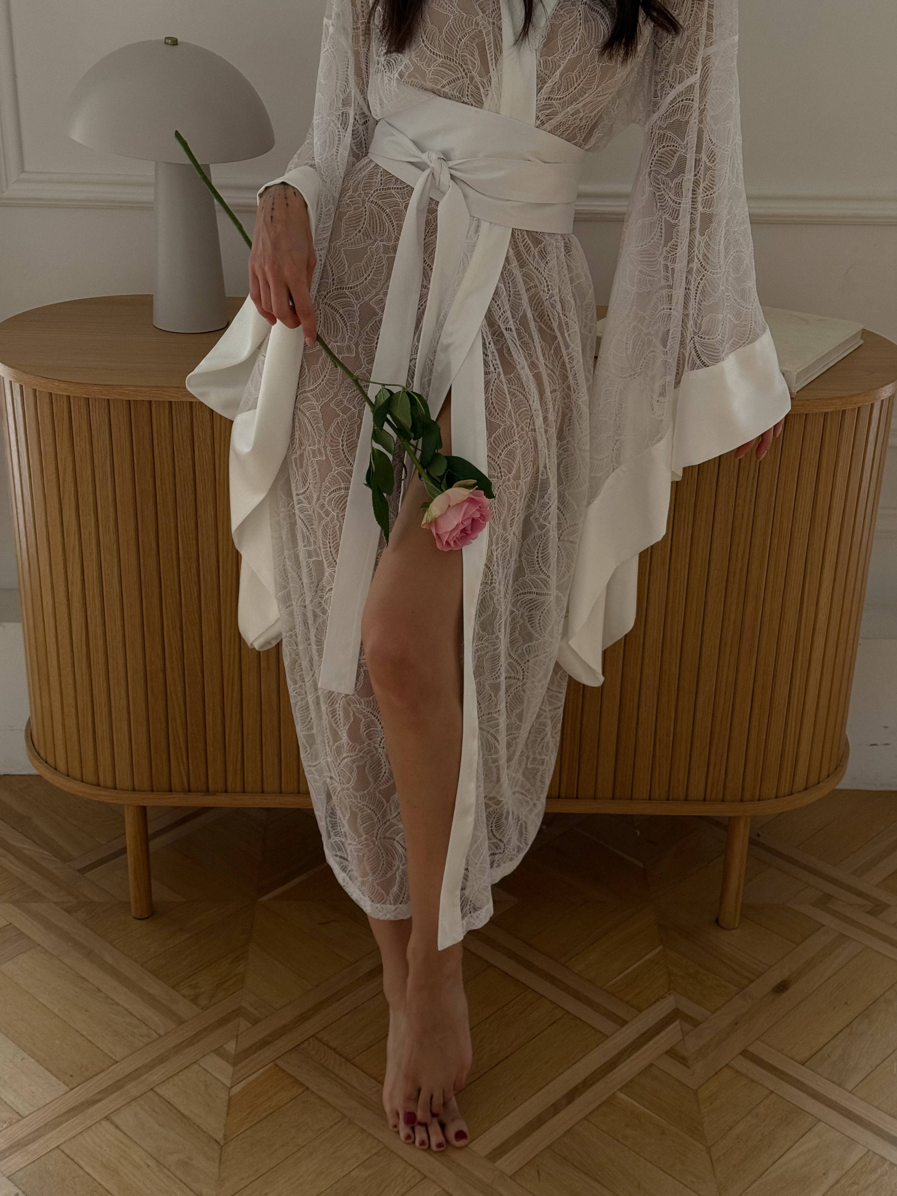 IDENTITY LINGERIE - Wholesale Robe - Women's - See Through Robe, See Through Lingerie, Sheer Robe0