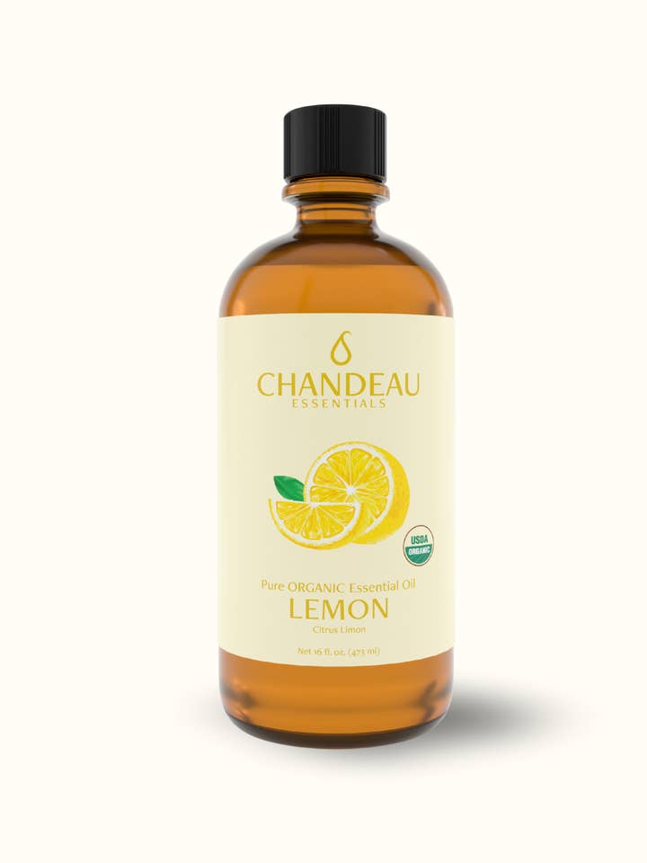 Huile essentielle de citron biologique 16 oz pour la vente par Chandeau Essentials