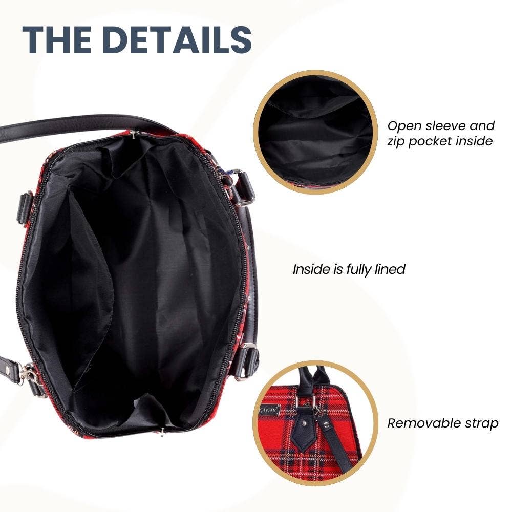 SignareArt - Vente Sac à main avec poignée sur le dessus – femme - CONV-RSTT | Sac à main convertible en tartan Royal Stewart3