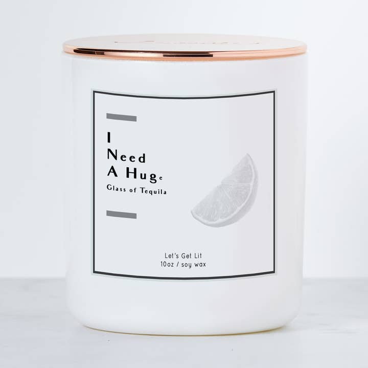 Calm Down Caren - Wholesale Jar/Filled Candle - I Need A Huge Glass of Tequila - Luxe Scented Soy Candle0