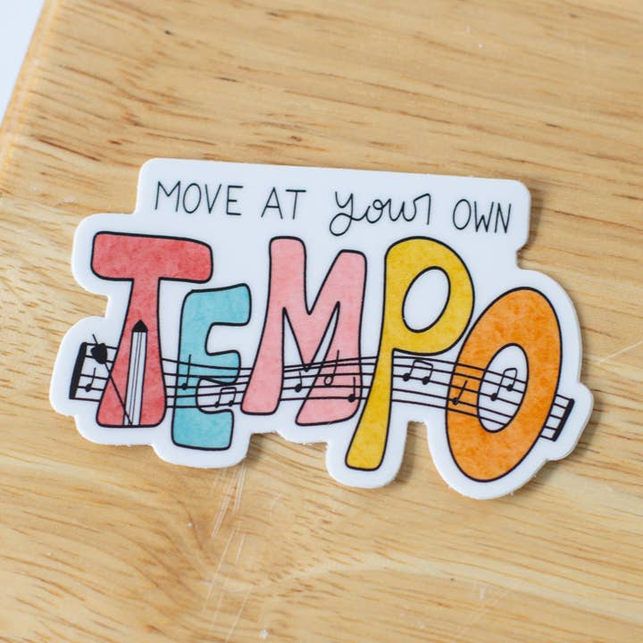 Move At Your Own Tempo Sticker for wholesale by Musically Minted