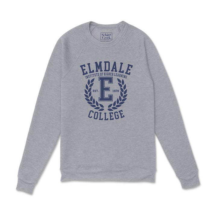 Felpa girocollo unisex con logo Elmdale College Crest per la vendita all'ingrosso da parte di Schitt's Creek
