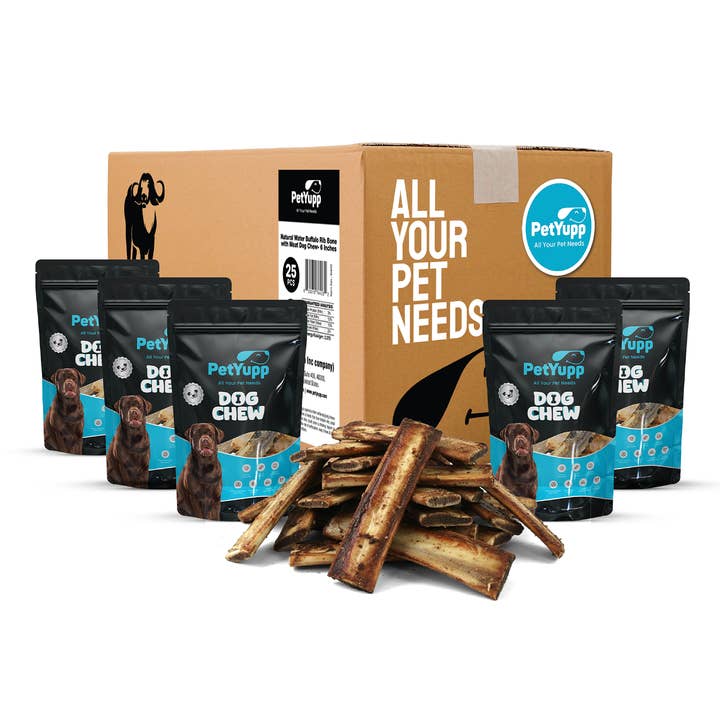 PetYupp - Wholesale Pet Treats - Dog - Bulk Dog Treats - Rib Bone with Meat ( 6″ ) - Pack of 25