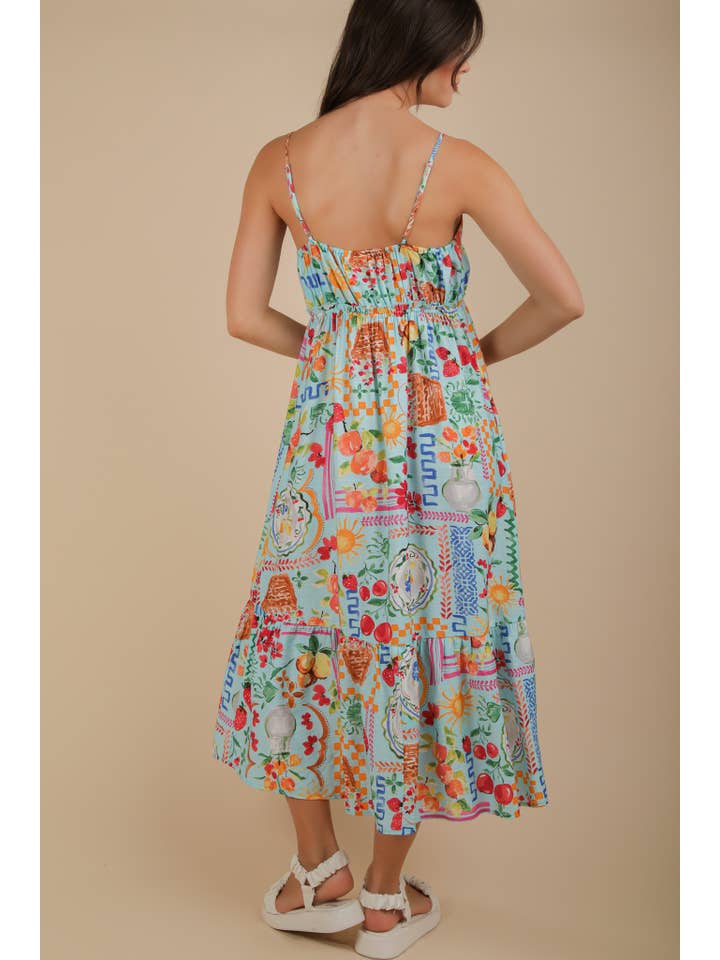 VERY J - Wholesale Dress - Women's - ND31776-Printed Button Down Midi Dress5