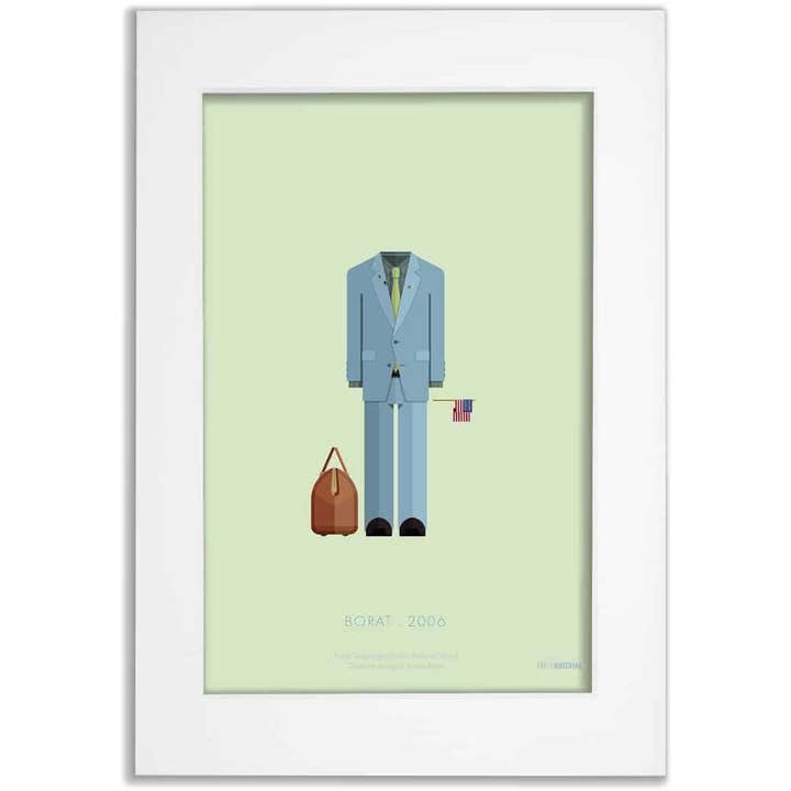 Stampa di Borat 2006 - Stampa artistica incorniciata Fred Birchal per la vendita all'ingrosso da parte di memory Box