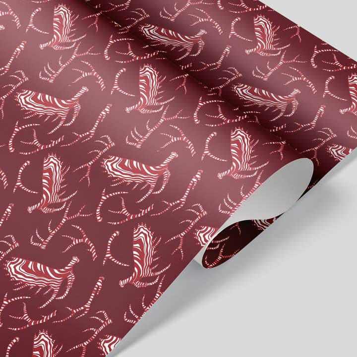 Candied Antlers / Artisanal Holiday Wrapping Paper for wholesale by Brianna Reagan Creates