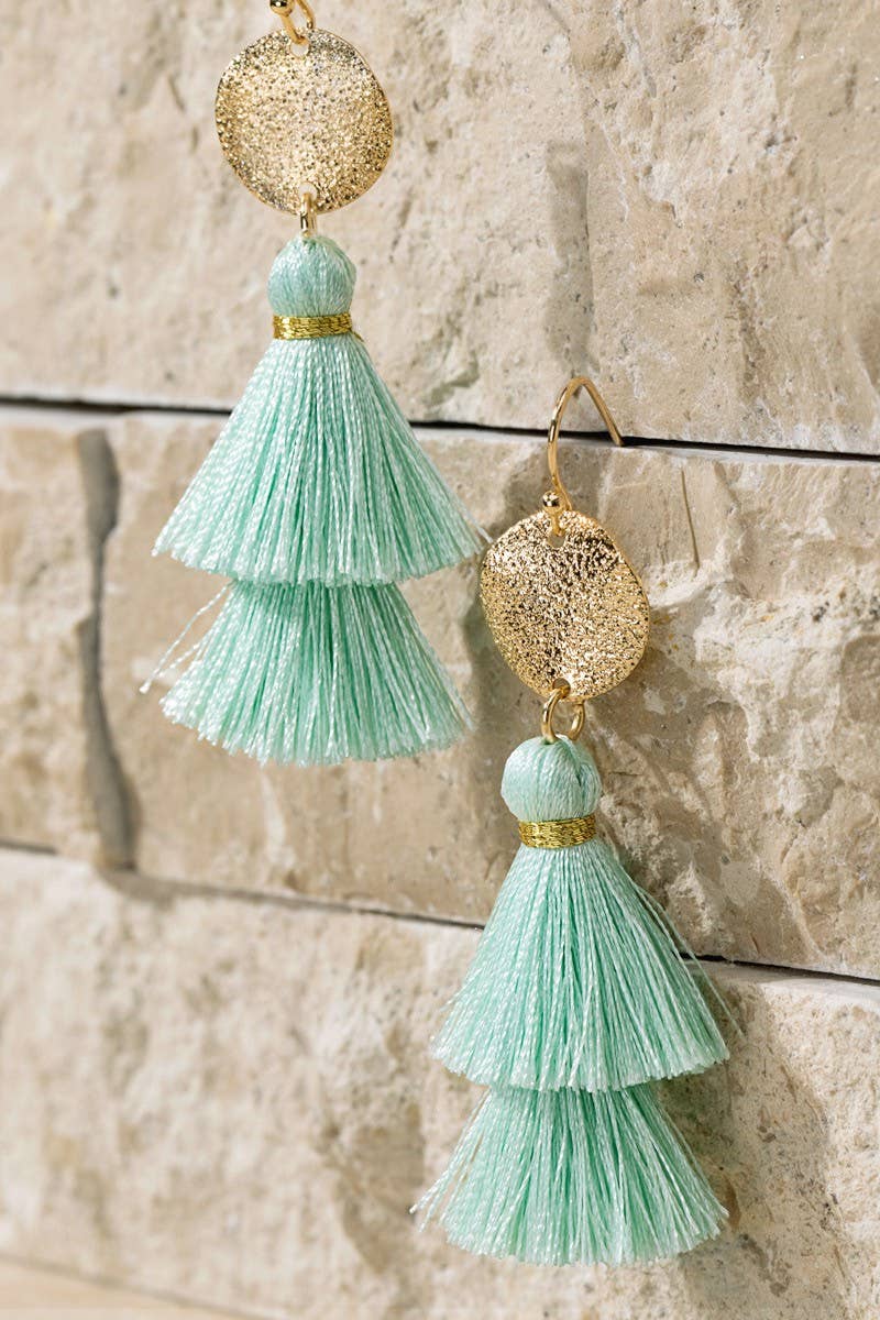 Urbanista – Engroshandel Tassel-øreringe – Øreringe med skive og dobbeltdobbelt kvast7