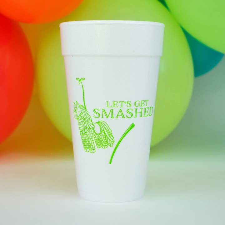 CUP-F-SMASHED-116- Let's get Smashed 20oz. Foam Cups | 10 pack for wholesale by Gatherings by Curated Paperie
