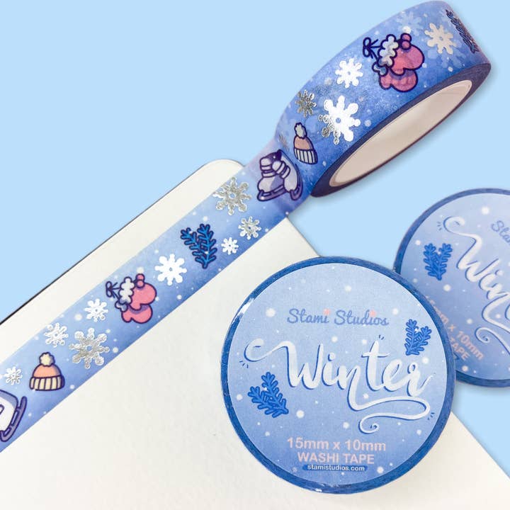 Winter Foil Washi Tape for wholesale by Stami Studios