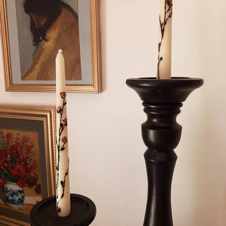 Tessa Jane Media - Wholesale Tapered Candle/Candlestick - Floral Taper Candle2