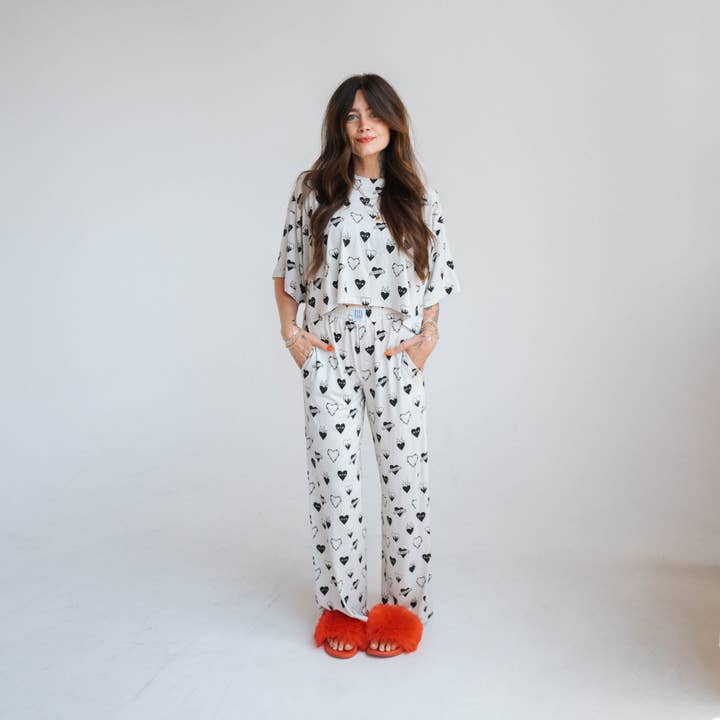 Everyday Leisure - Wholesale Pants – Women's - Tattoo Heart Heather Grey | Women's Boxer Pant1