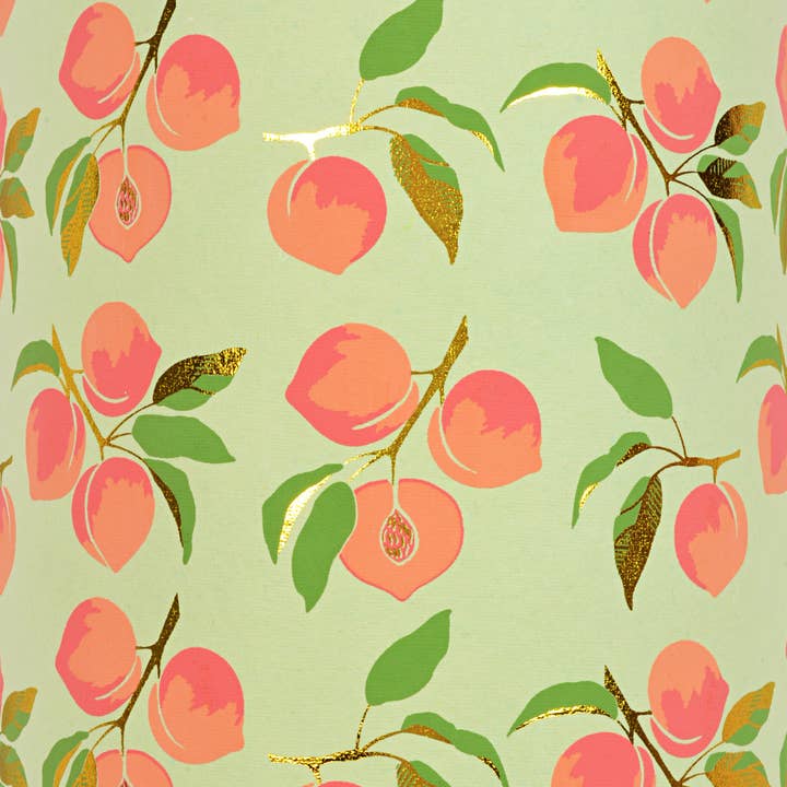 Peaches Green/Peach/Green/Gold Foil Gift Wrap for wholesale by MIDORI Inc.