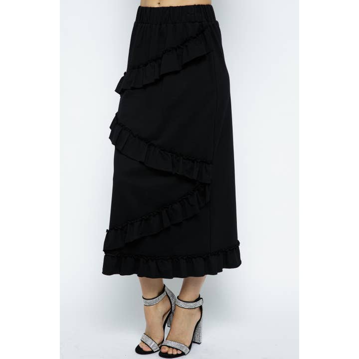 JUPE LONGUE À VOLANTS pour la vente par VOCAL