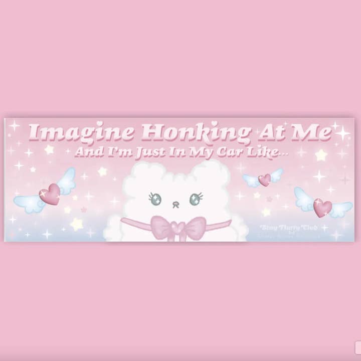 Imagine Honking At Me? Bumper Sticker Funny Novelty Y2k for wholesale by Glitter Bones Boutique