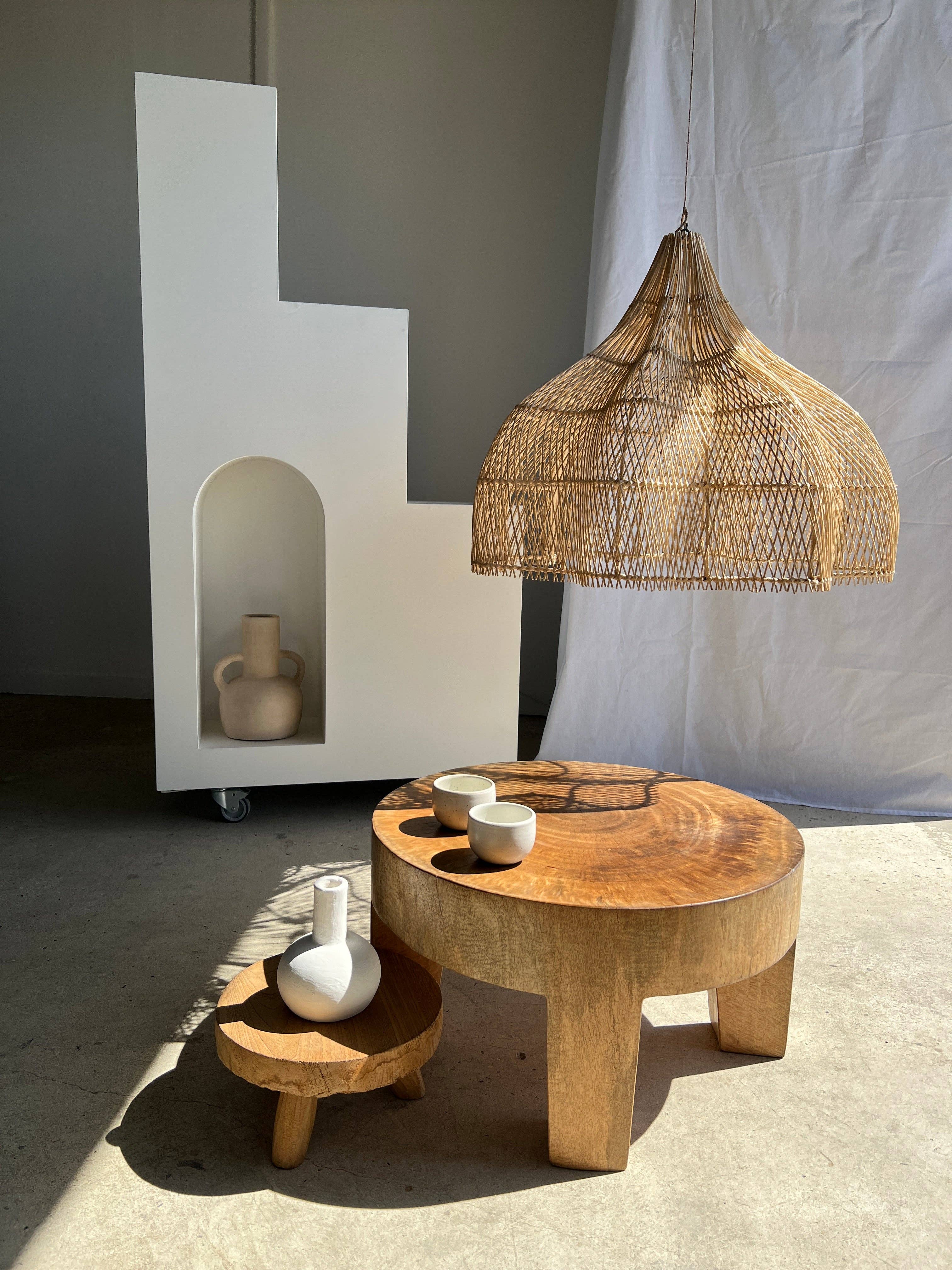 Office Objets - Wholesale Chandelier/Hanging Light - Pendant light, flower-shaped rattan fixture, tulip, corolla H:80cm D80cm76