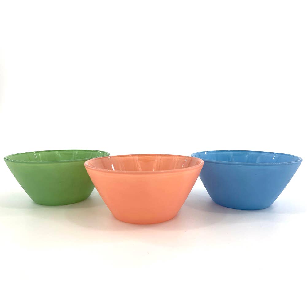 Hakan - Wholesale Serve Bowl - Glass Serving Bowls Set of 3, Colorful Prep Bowls, 7.25 oz1