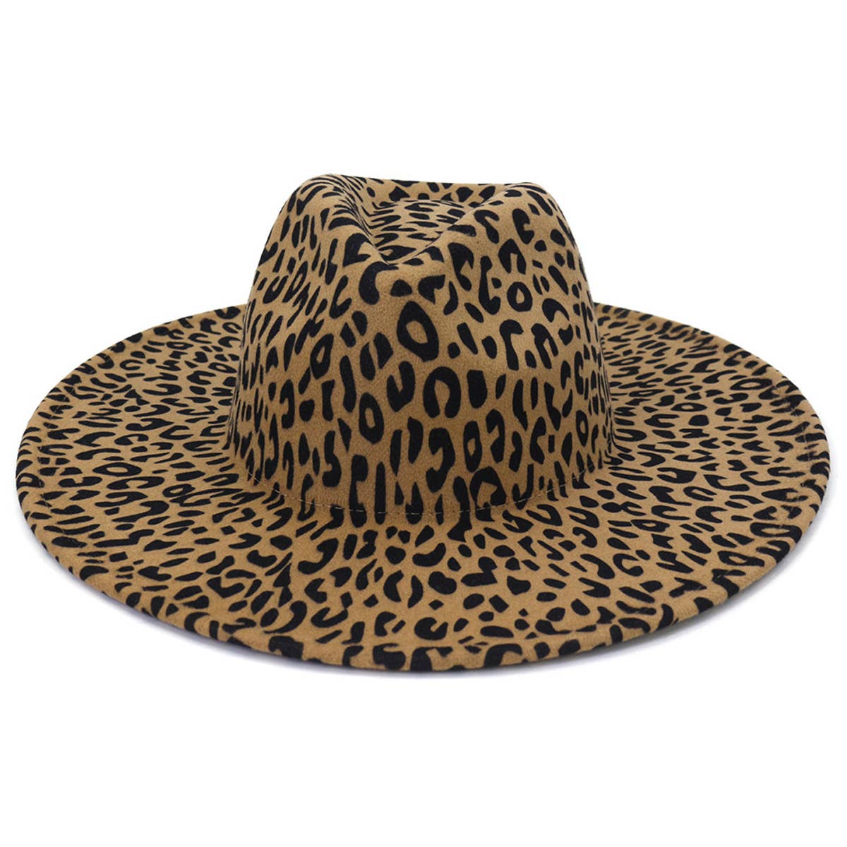Suzie Q USA - Wholesale Fedora - Women's - Big Brim Peach Heart Top Leopard Jazz Fedora Hat14
