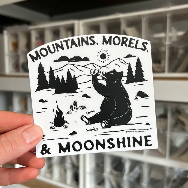 Hippie’s Daughter - Wholesale Sticker - Mountains, Morels, & Moonshine // sticker1