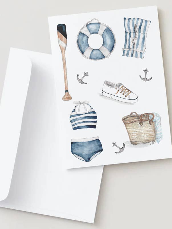 Un pequeño conjunto de tarjetas ilustradas en acuarela náutica para venta al por mayor de LSA-studio