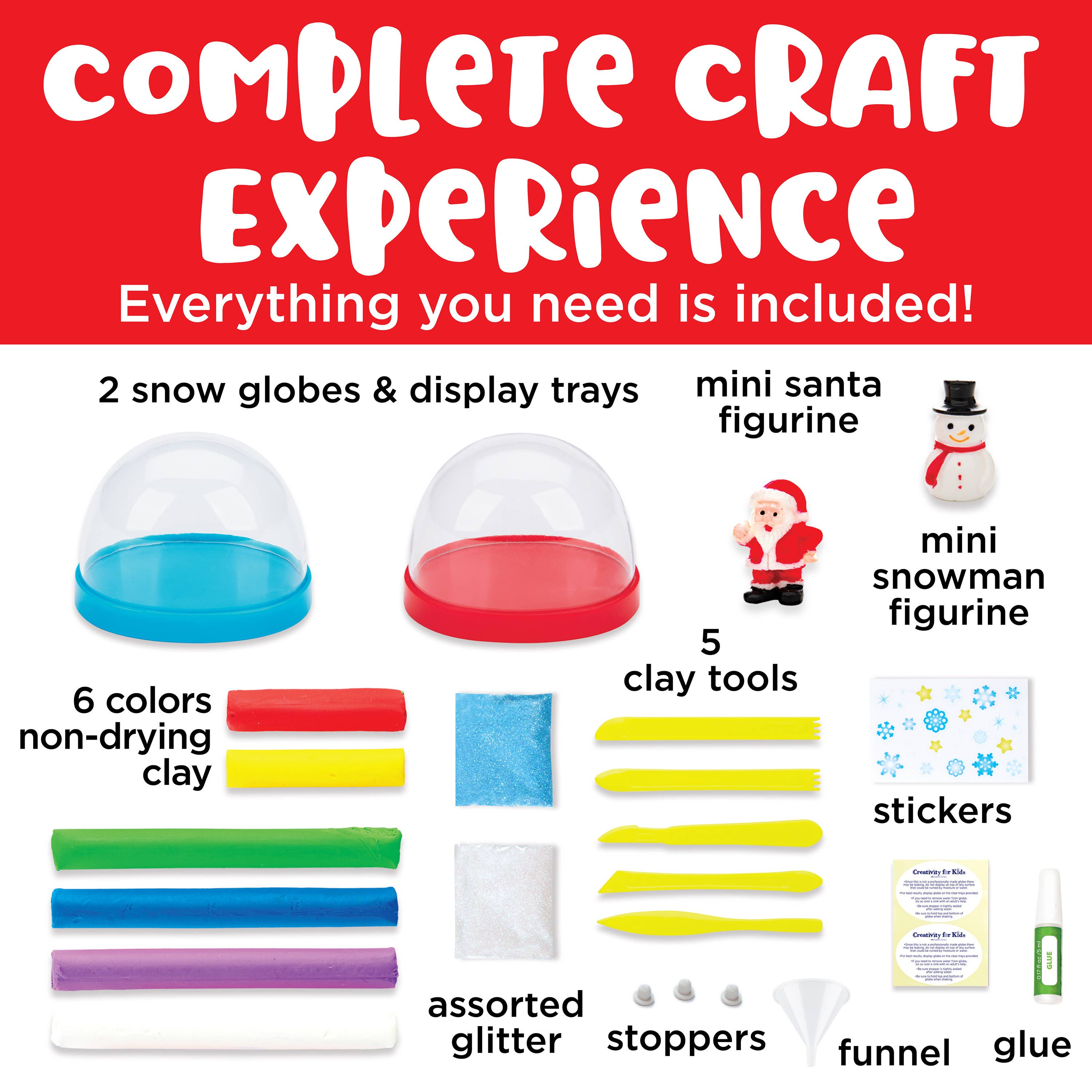 Faber-Castell / Creativity for Kids - Wholesale DIY Craft Kit - Kids - Make Your Own Holiday Snow Globes Craft Kit for Kids6