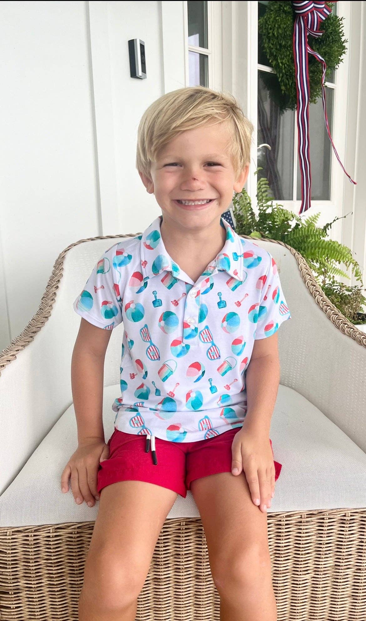 Sweet Bay Clothing - Vendita all'ingrosso Maglietta - Bambini - Polo Patriotic Beach Toys1