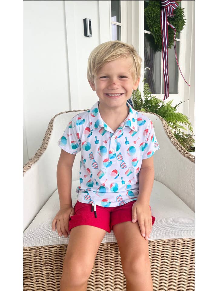 Sweet Bay Clothing - Wholesale T-Shirt - Kids - Patriotic Beach Toys Polo Shirt1
