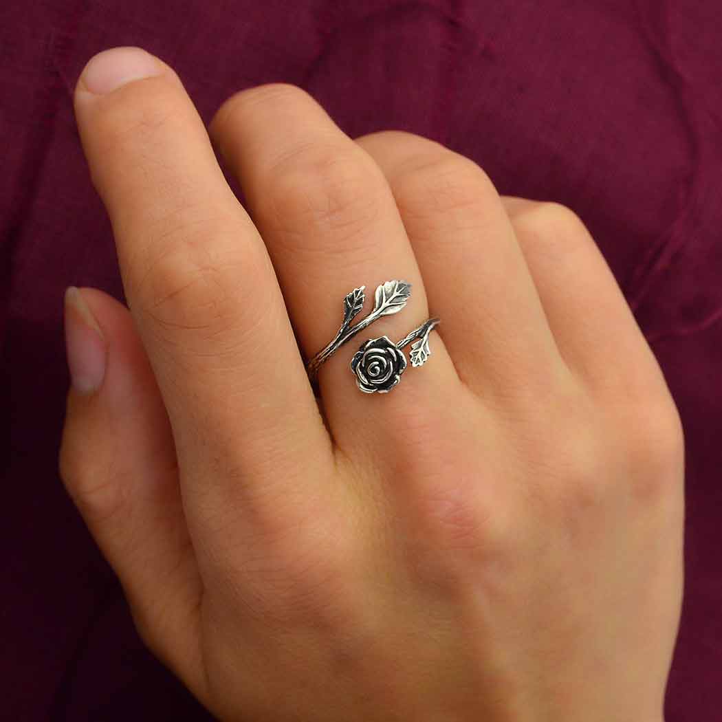 Nina Designs - Wholesale Band/Stacked Ring - Sterling Silver or Bronze Rose Adjustable Ring4