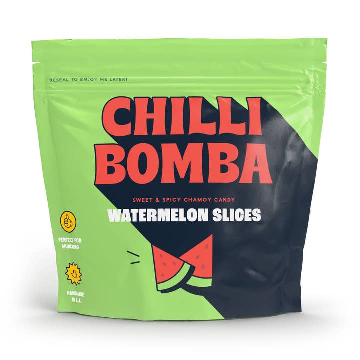 Important Exports Distribution - Wholesale Gummy - Chilli Bomba Watermelon Slices Chili Chamoy Candy 8oz/12ct0