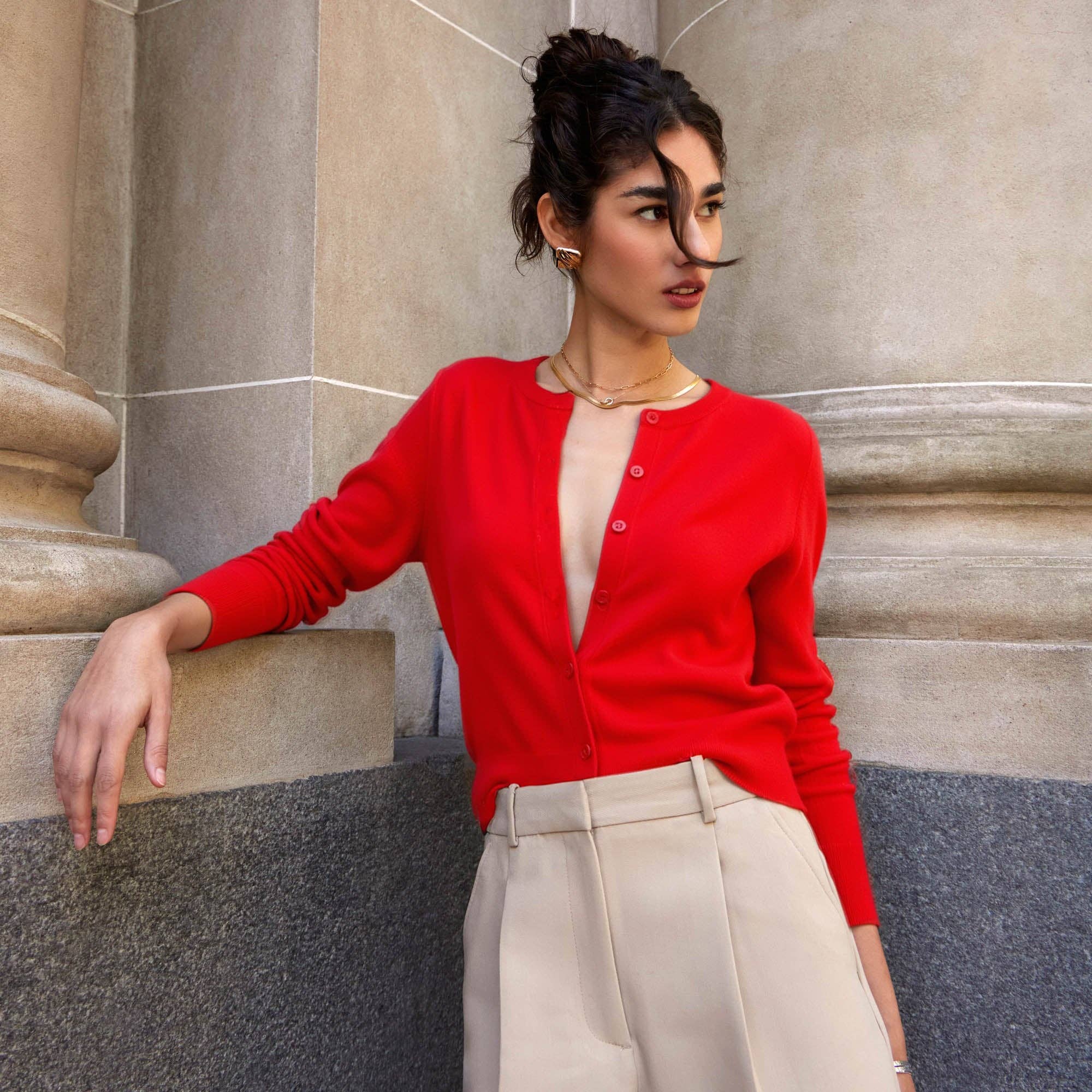 Italic - Wholesale Cardigan - Women's - Sadie Cashmere Crew Cardigan24