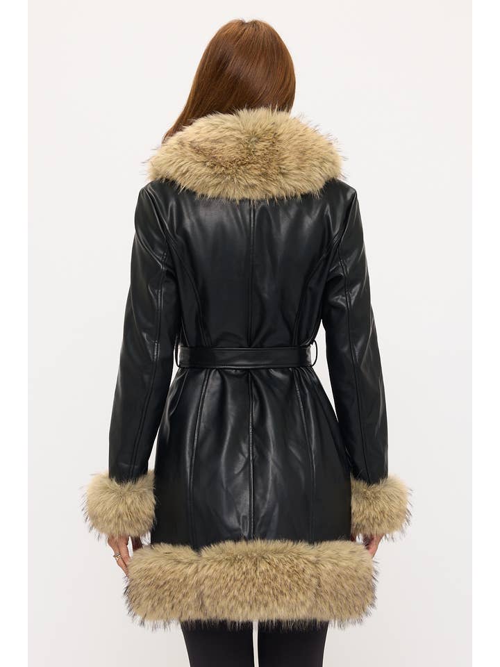 Coalition Apparel Inc – Engroshandel Pels-/kunstpelsfrakke - Dame – CLAPC0018: Boardwalk Luxe Kontrastfrakke2