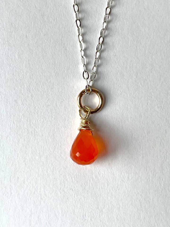 Carnelian Drop Necklace for wholesale by Yanina Jewelry