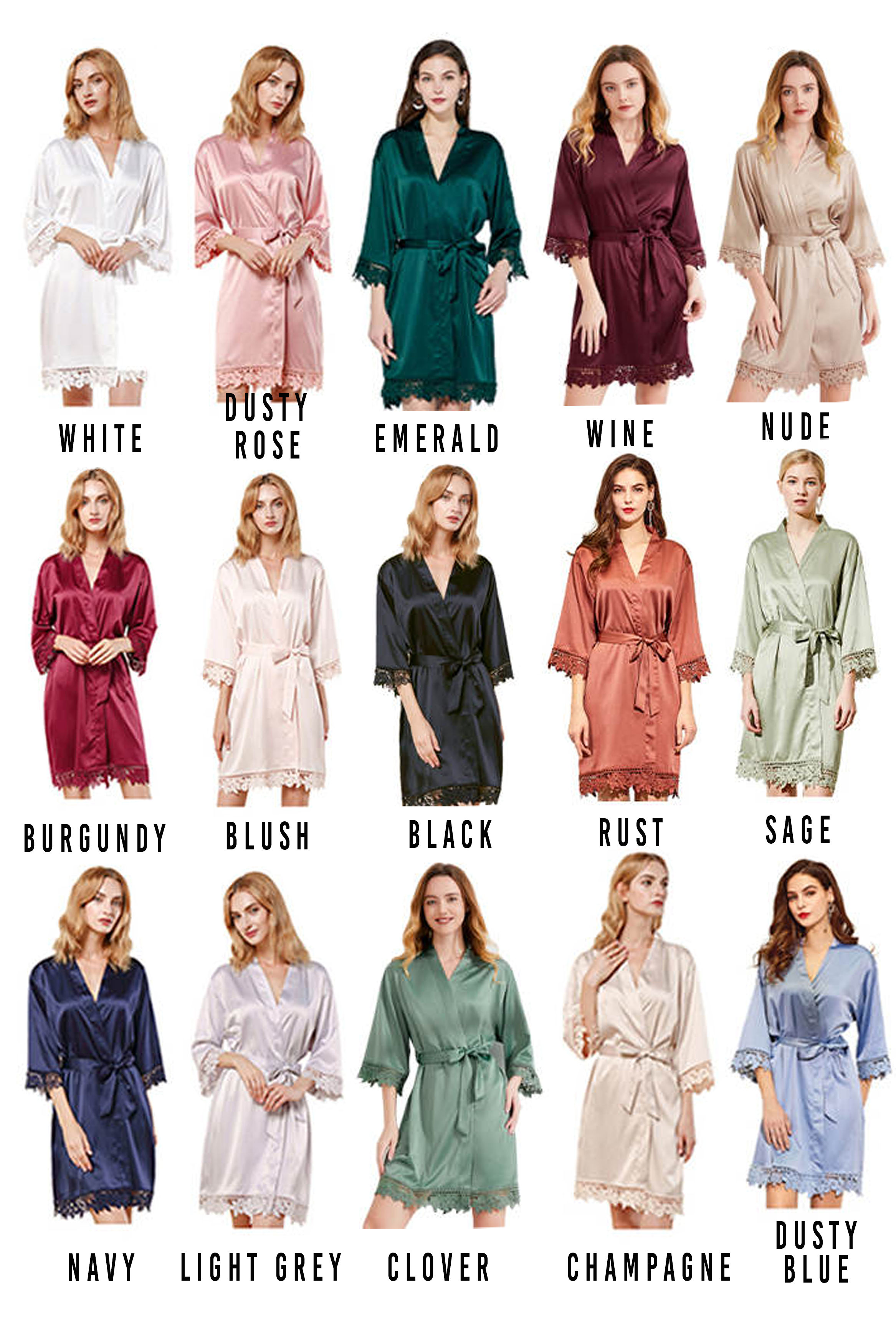 Wholesale Silk Robe, Bridal Party Robes, Bride Robe for your store Faire
