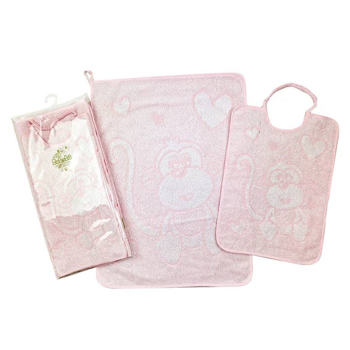 Almatex srl - Wholesale Hair Towel/Wrap - 2-piece set RALPH: Bib 36x34 cm with elastic + towel 40x50 cm