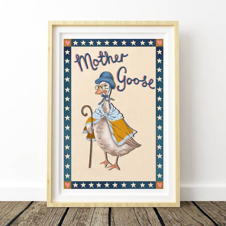 Mother Goose Classic Vintage Nursery Rhyme Print for wholesale by Violets Print House