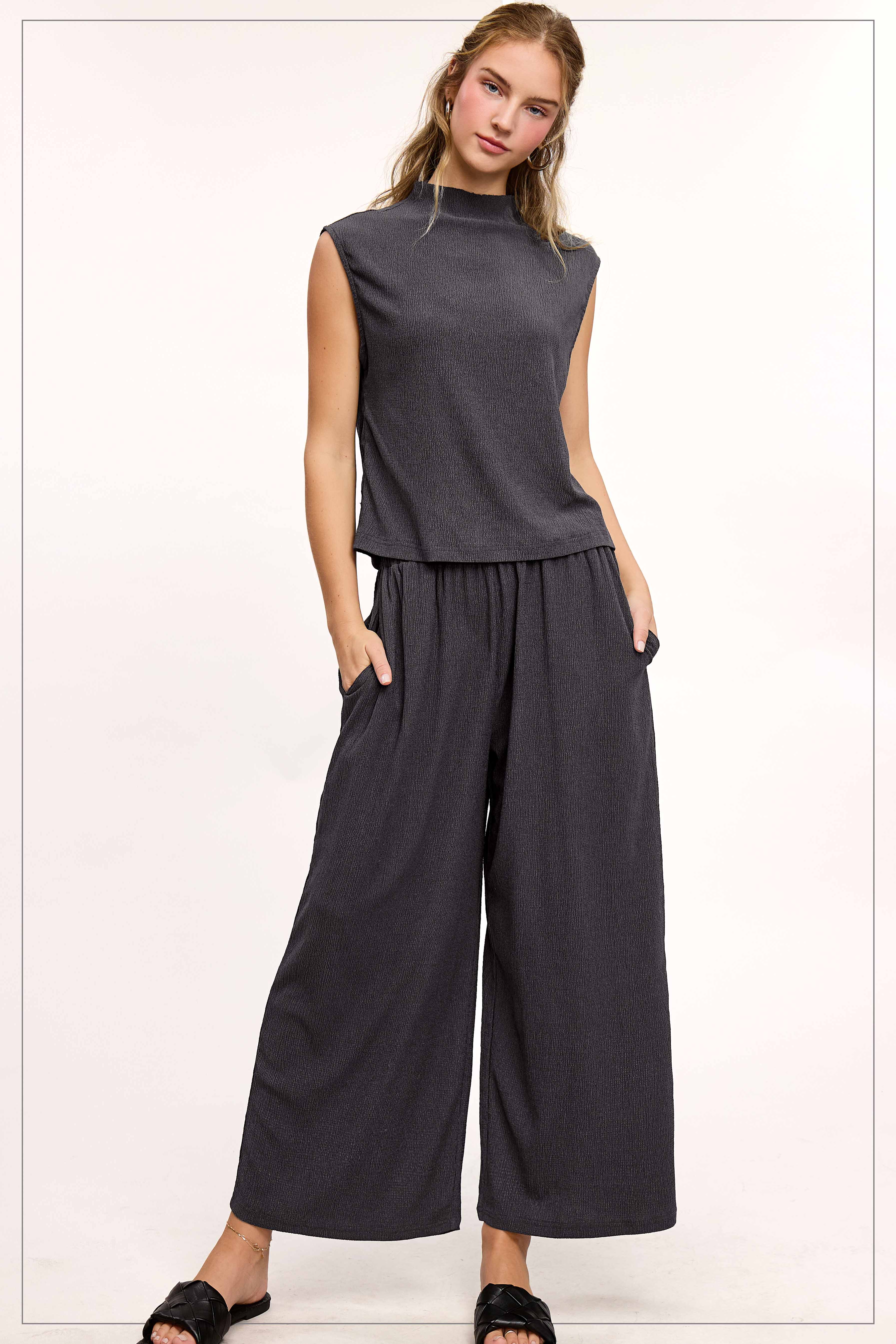 La Miel – Engroshandel Tanktop – Kvinder – HCT7705-elastisk krøllet stof ærmeløs top22