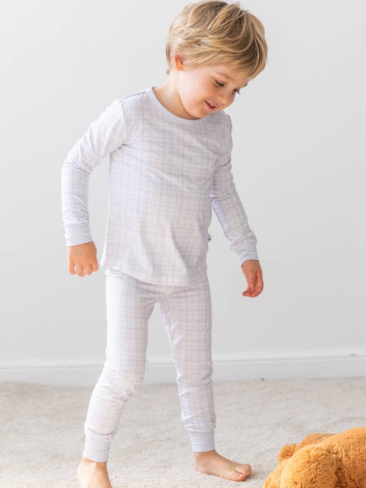 Lilulila - Wholesale Lounge Set - Kids - Conjunto de dos piezas de bambú Vichy azul2