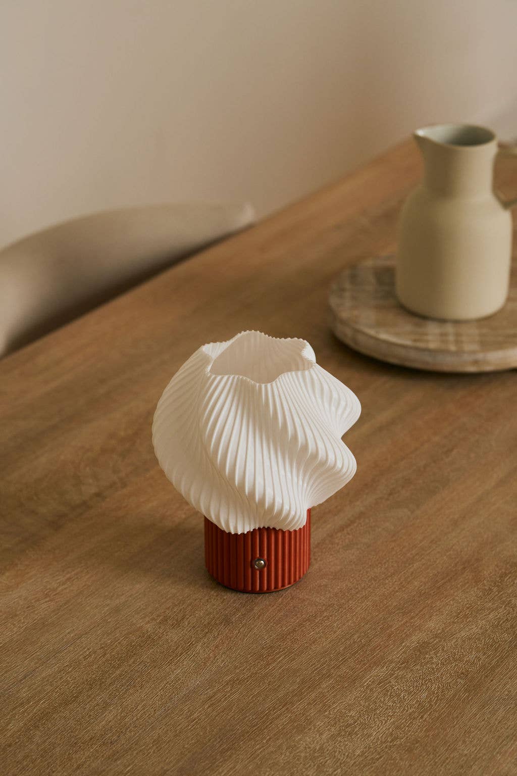 Colorless Mini Swirl Portable Lamp, Wireless and Rechargeable for wholesale on Faire8