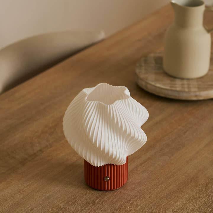 Colorless Mini Swirl Portable Lamp, Wireless and Rechargeable for wholesale on Faire8