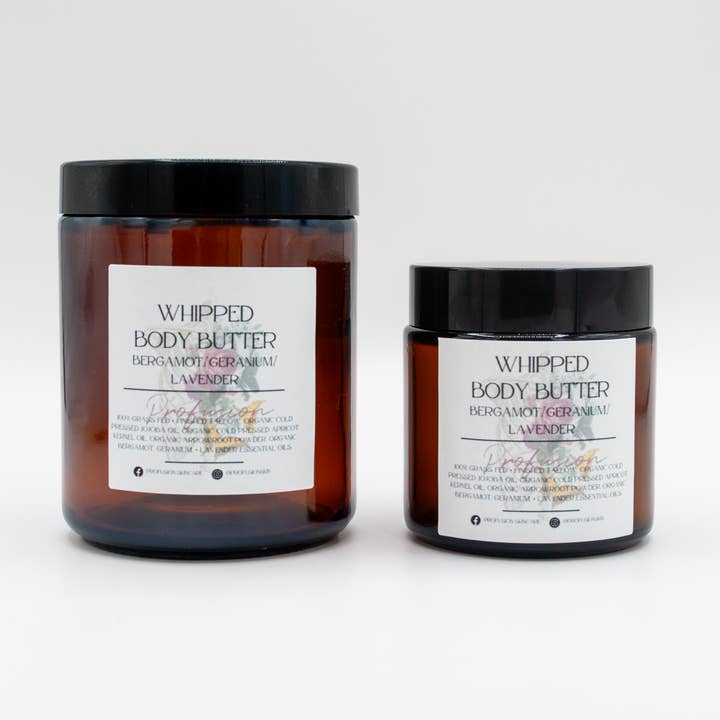 Bergamot + Geranium + Lavender Whipped Body Butter for wholesale by Profusion Skincare
