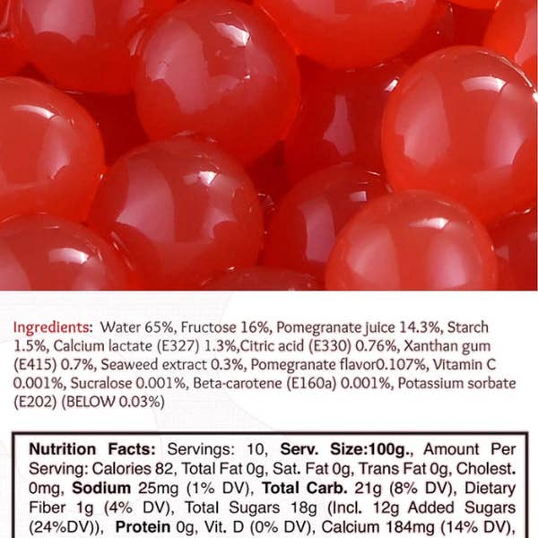 Syruvia - Wholesale Beverage Mix - 7 LB Pomegranate Flavored Popping Boba