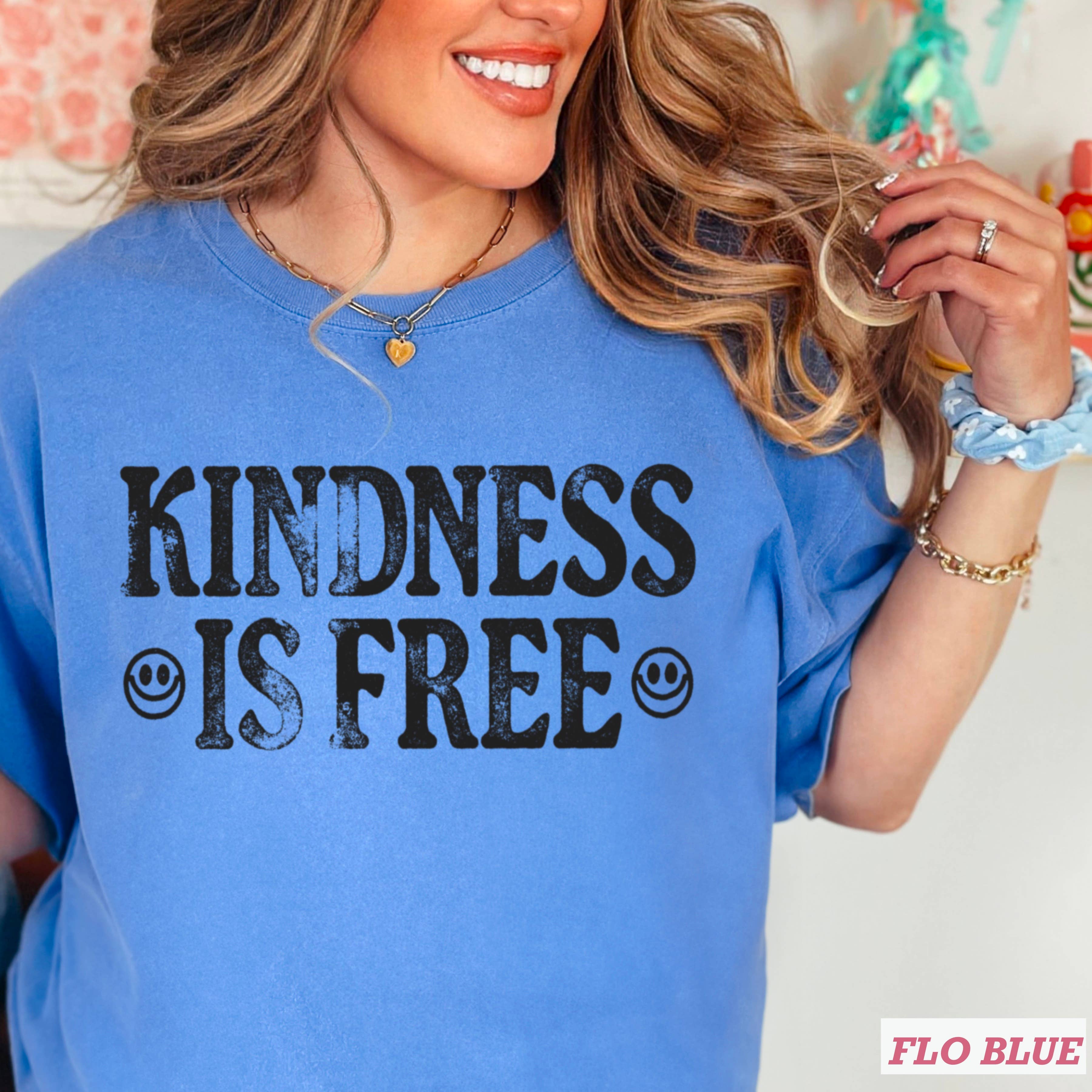 Shoppe SHC - Wholesale Screen Printed T-Shirt - Women's - Kindness Is Free Comfort Color Screen Print Graphic Tee9
