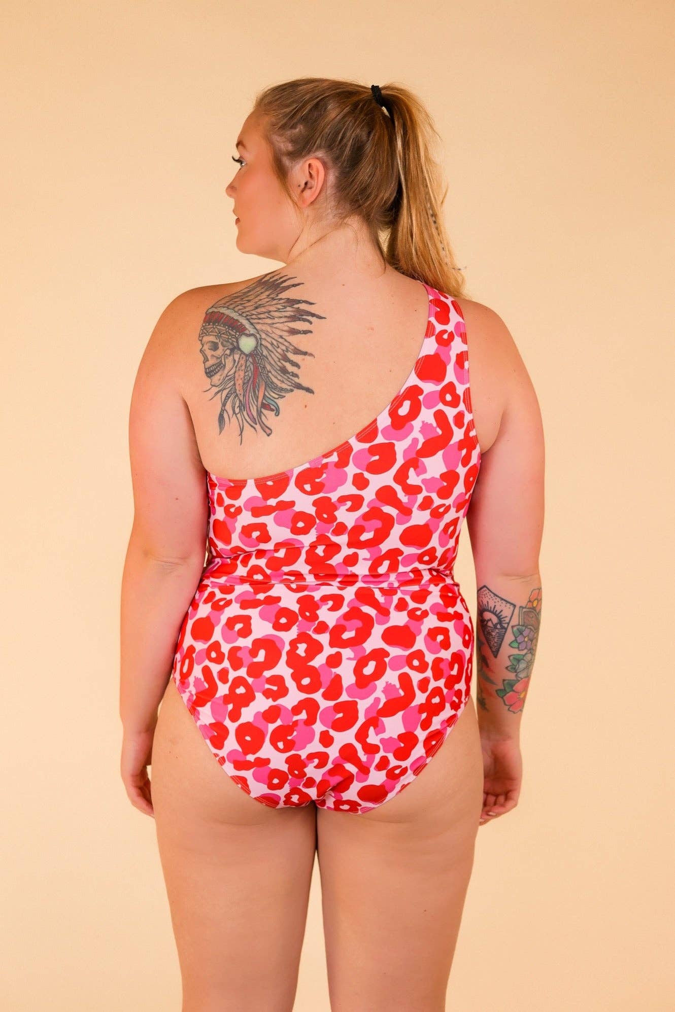 Multi The Victoria Pink and Red Leopard One Piece for wholesale on Faire4