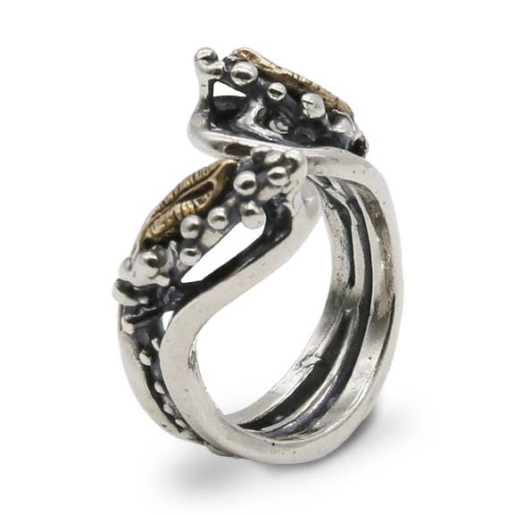 Anillo modelo Contraire en plata 925 y bronce (AR037) para venta al por mayor de Mandile Gioielli