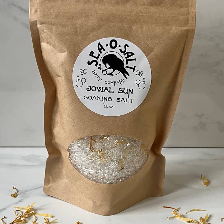 Soaking in the Jovial Sun Soaking Salt for wholesale by Sea-O-Salt Bath Company
