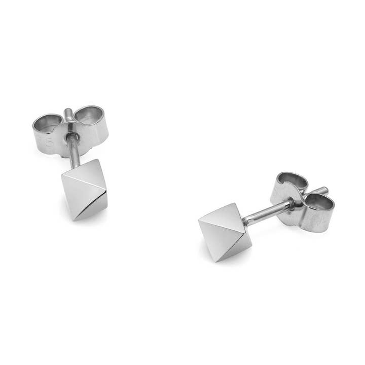 Brincos Octahedron Stud - Prata por atacado de Myia Bonner