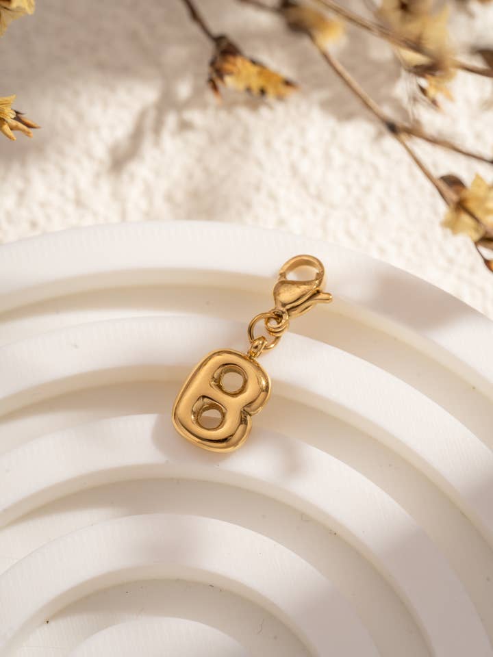 Pendentif lettre B alphabet acier inoxydable personnalisable pour la vente par COSMOS