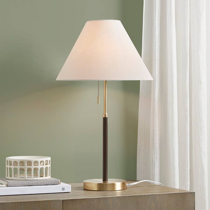 Lampe de table Mid-Century Pull Chain, brun doré pour la vente par Olliix