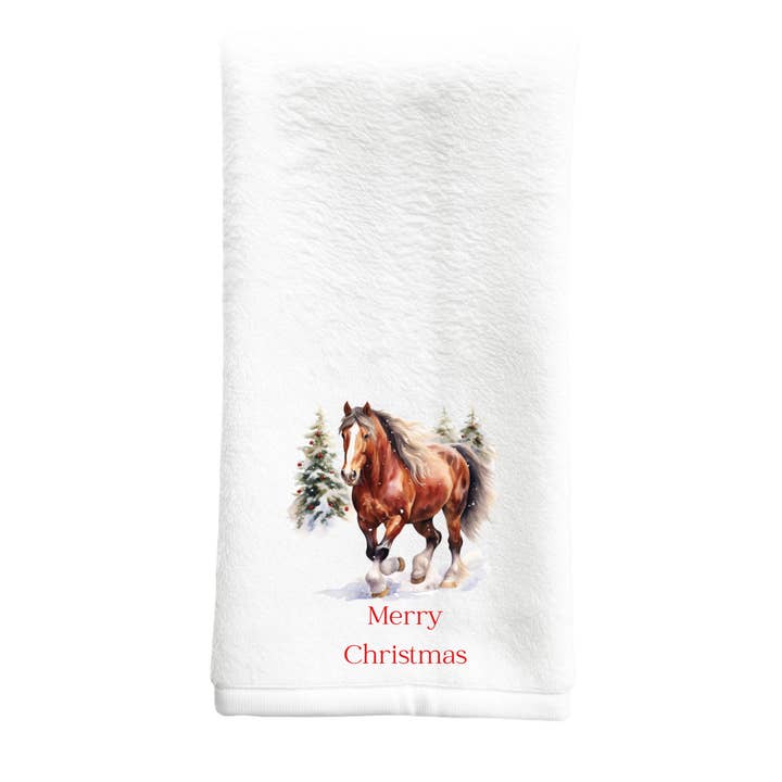 Kitchen Towel or Hand Towel - Christmas Holiday Horse for wholesale by Dusty & Delilah Designs